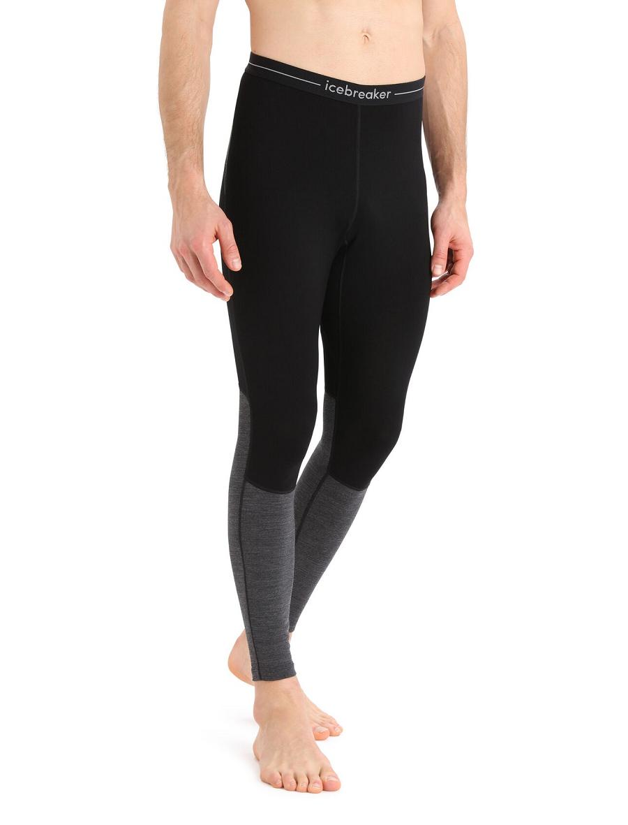 Icebreaker Merino 260 ZoneKnit™ Merino Leggings Miesten Base Layers Mustat | FI 1332PJJQ